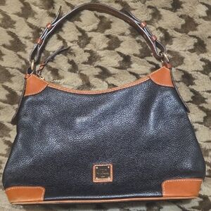 Dooney & Bourke Black and Brown Leather Shoulder Bag